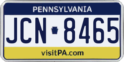 PA license plate JCN8465