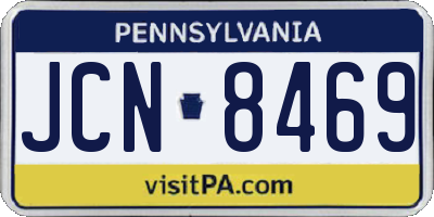 PA license plate JCN8469