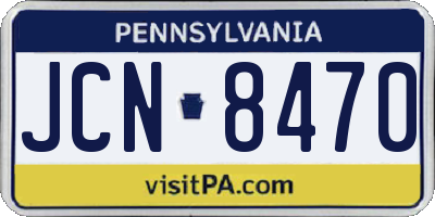 PA license plate JCN8470