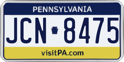 PA license plate JCN8475