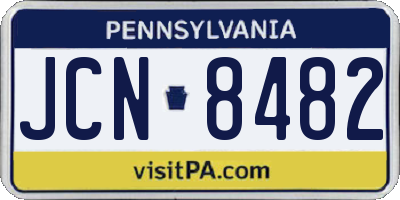 PA license plate JCN8482