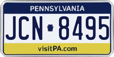 PA license plate JCN8495