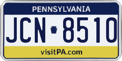 PA license plate JCN8510