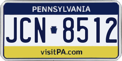 PA license plate JCN8512