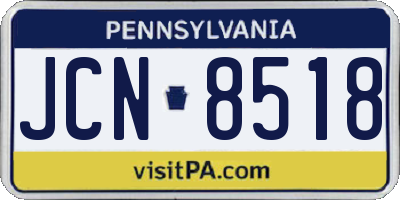 PA license plate JCN8518