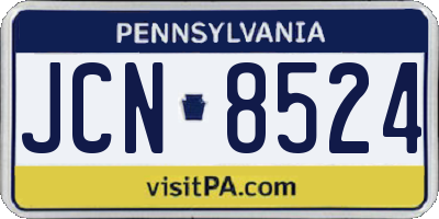 PA license plate JCN8524