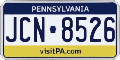PA license plate JCN8526