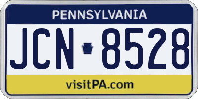 PA license plate JCN8528