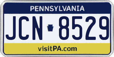 PA license plate JCN8529
