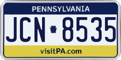 PA license plate JCN8535
