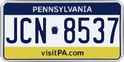 PA license plate JCN8537