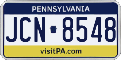 PA license plate JCN8548