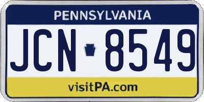 PA license plate JCN8549