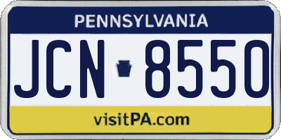 PA license plate JCN8550