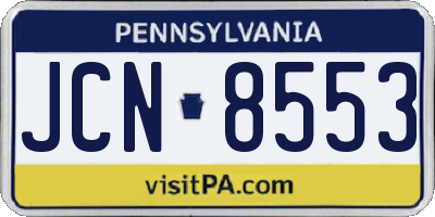 PA license plate JCN8553