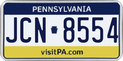 PA license plate JCN8554