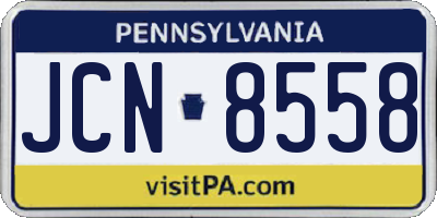 PA license plate JCN8558