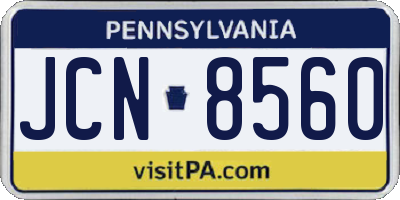 PA license plate JCN8560