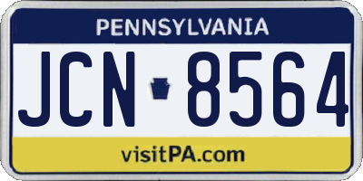 PA license plate JCN8564