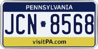 PA license plate JCN8568
