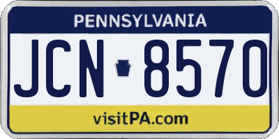 PA license plate JCN8570