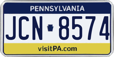 PA license plate JCN8574