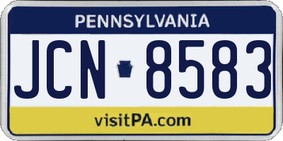 PA license plate JCN8583