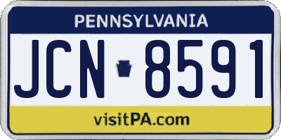 PA license plate JCN8591