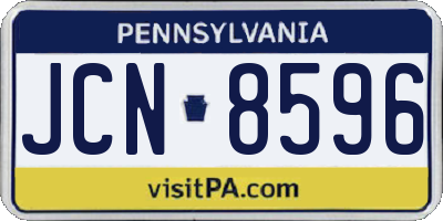 PA license plate JCN8596