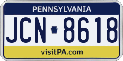 PA license plate JCN8618