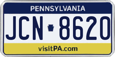 PA license plate JCN8620