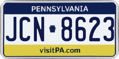 PA license plate JCN8623