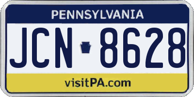 PA license plate JCN8628