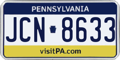 PA license plate JCN8633