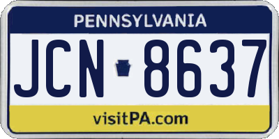 PA license plate JCN8637