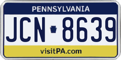 PA license plate JCN8639