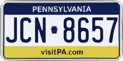 PA license plate JCN8657