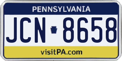 PA license plate JCN8658