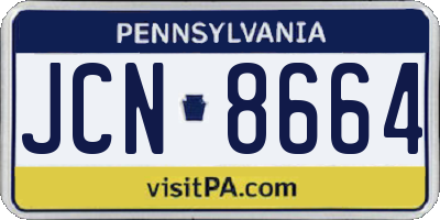 PA license plate JCN8664