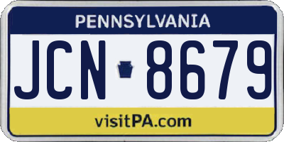 PA license plate JCN8679