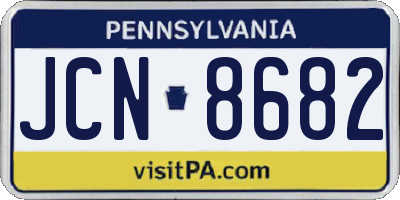 PA license plate JCN8682