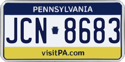 PA license plate JCN8683