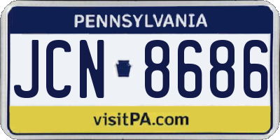PA license plate JCN8686