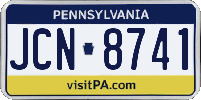 PA license plate JCN8741
