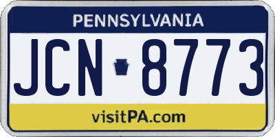 PA license plate JCN8773