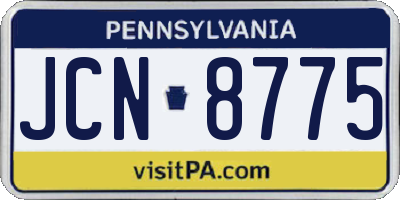 PA license plate JCN8775