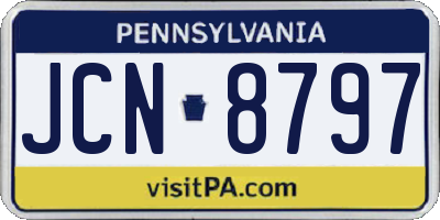 PA license plate JCN8797