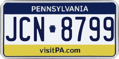 PA license plate JCN8799