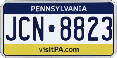 PA license plate JCN8823