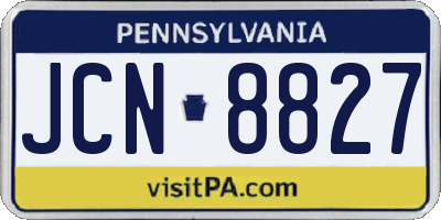 PA license plate JCN8827